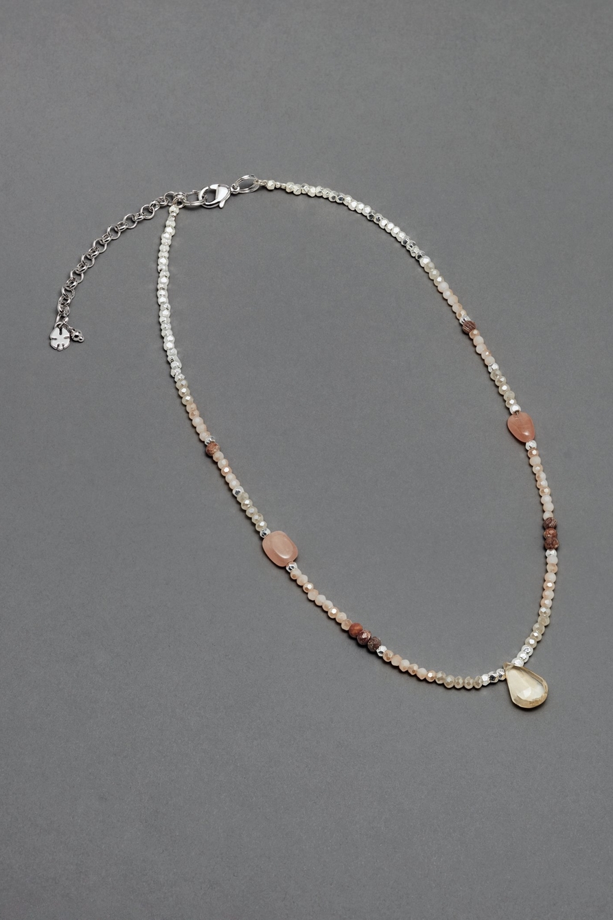 beaded stone collar necklace